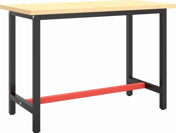 VidaXL Kovový rám pracovního stolu černá a červená, s 1 tyčí [151450] Velikost: 80 x 57 x 79 cm