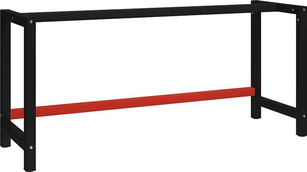 VidaXL Kovový rám pracovního stolu černá a červená, s 1 tyčí [151450] Velikost: 80 x 57 x 79 cm
