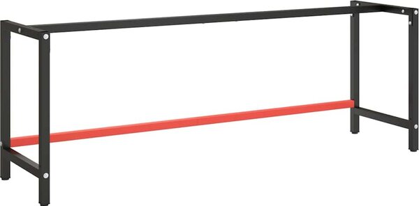 VidaXL Kovový rám pracovního stolu černá a červená, s 1 tyčí [151450] Velikost: 80 x 57 x 79 cm