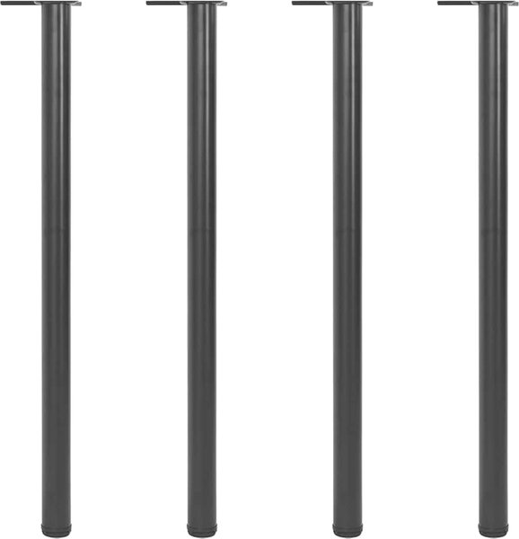 VidaXL 4 stolové nohy s nastavitelnou výškou , [242141] Barva: Černá, Velikost: 870 mm