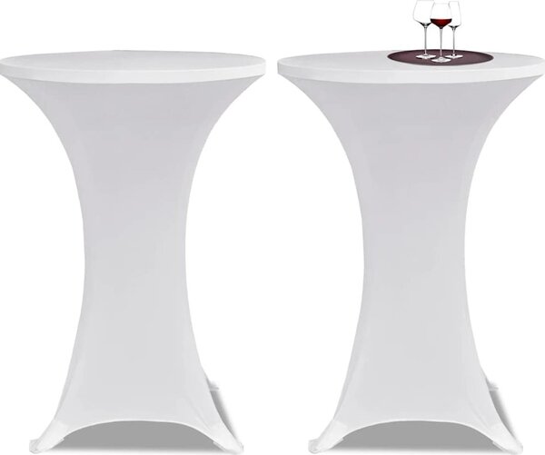 VidaXL Potahy na koktejlový stůl Ø , strečové, 2 ks [131431] Barva: Bílá, Velikost: 60 cm