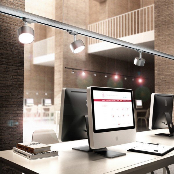 PIXIE pro tříokr. lištu stříbrnošedá chrom 230V GX53 LED 7W - RED - DESIGN RENDL