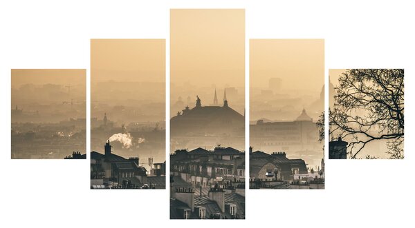 Obraz - Město pod mlhou (125x70 cm)