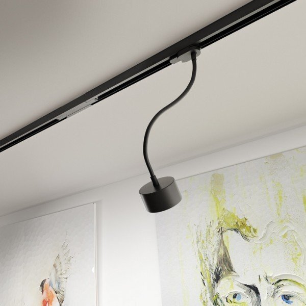 PIXIE na husím krku pro tříokr. lištu černá 230V GX53 LED 7W - RED - DESIGN RENDL