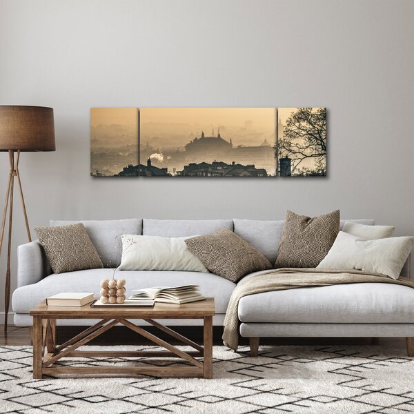 Obraz - Město pod mlhou (170x50 cm)
