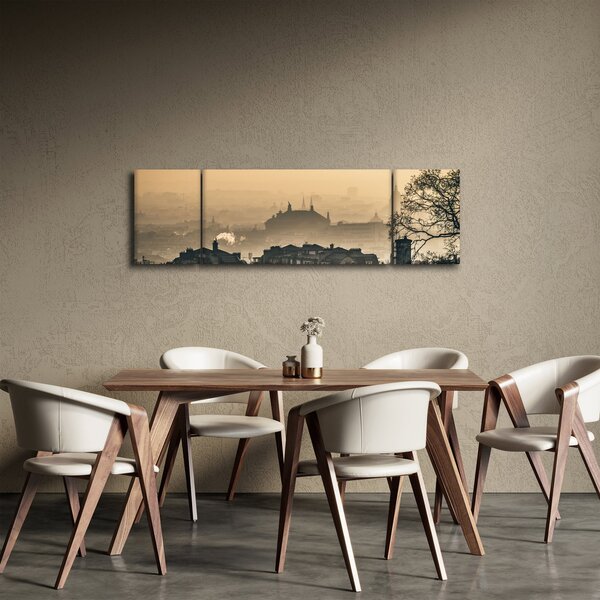 Obraz - Město pod mlhou (170x50 cm)
