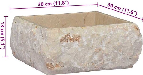VidaXL Umyvadlo 30 x 30 x 13 cm mramor [149174] Barva: Šedá