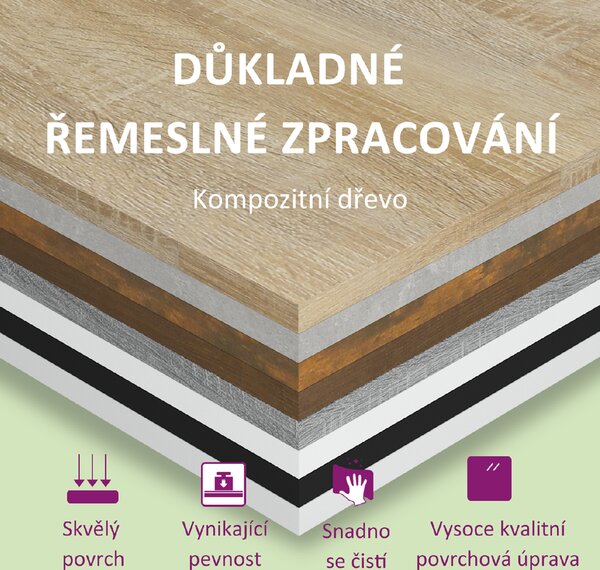 VidaXL TV skříňka s LED osvětlením 215x36,5x40 cm [3152794] Barva: Betonová šedá