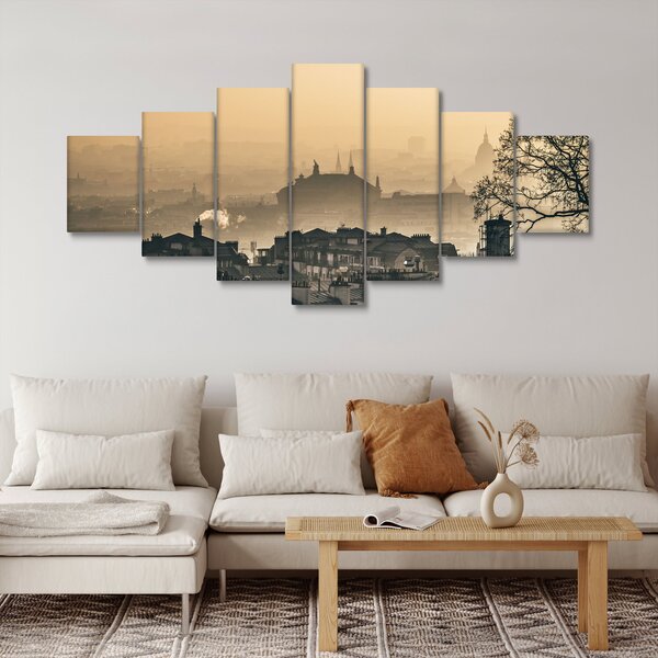Obraz - Město pod mlhou (210x100 cm)