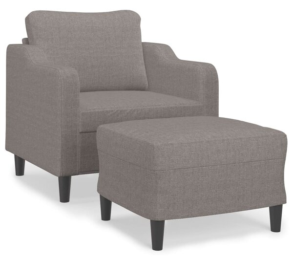 Křeslo s podnožkou taupe 60 cm textil 3201134