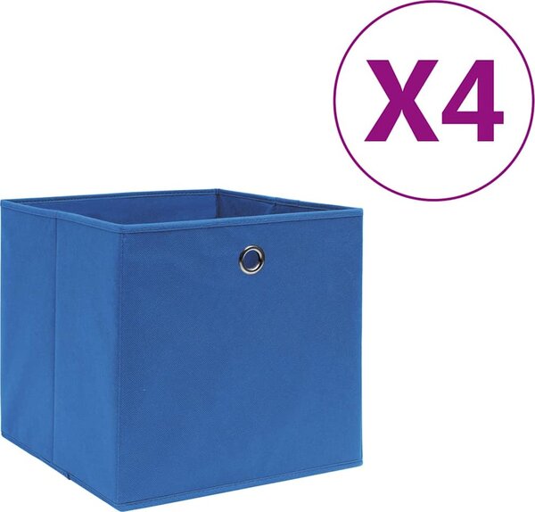 VidaXL Úložné boxy 4 ks netkaná textilie 28 x 28 x 28 cm [325188] Barva: krémová s víky