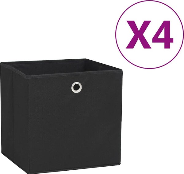 VidaXL Úložné boxy 4 ks netkaná textilie 28 x 28 x 28 cm [325188] Barva: krémová s víky