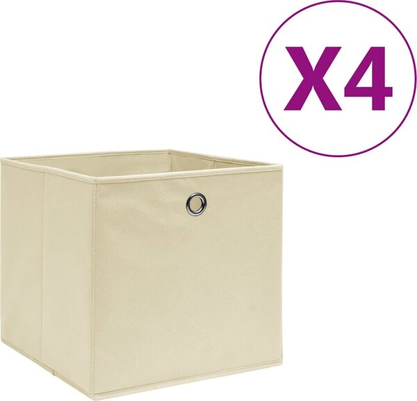 VidaXL Úložné boxy 4 ks netkaná textilie 28 x 28 x 28 cm [325188] Barva: krémová s víky