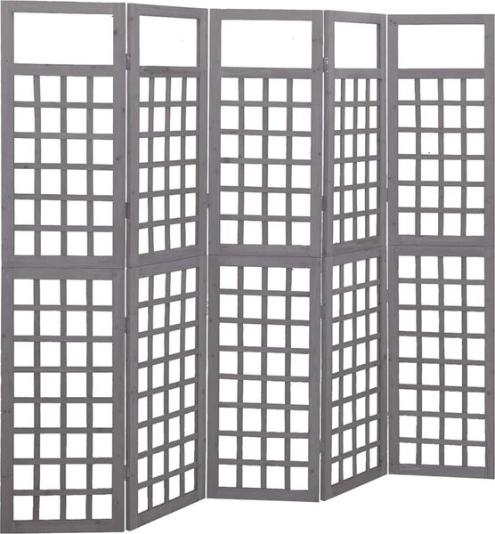 VidaXL 6dílná dělicí stěna / treláž masivní jedle [316487] Barva: Hnědá, Velikost: 242,5 x 180 cm