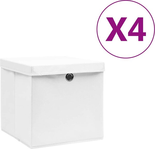 VidaXL Úložné boxy 4 ks netkaná textilie 28 x 28 x 28 cm [325188] Barva: krémová s víky