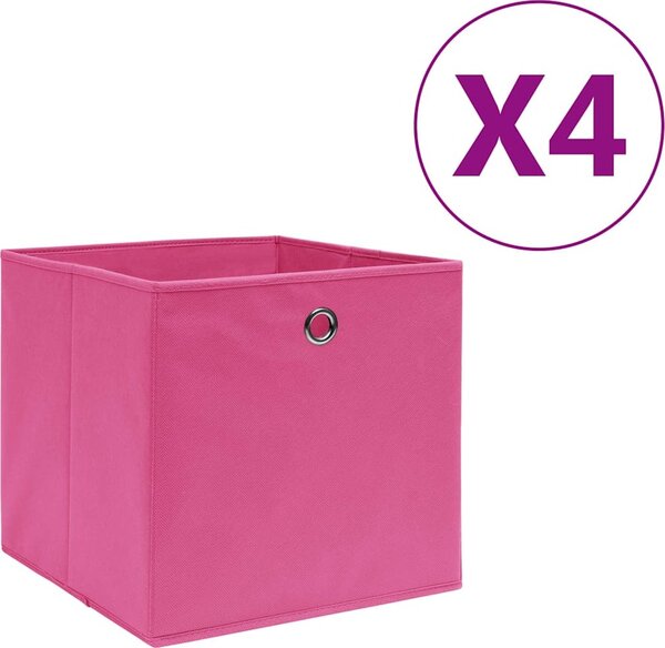 VidaXL Úložné boxy 4 ks netkaná textilie 28 x 28 x 28 cm [325188] Barva: krémová s víky