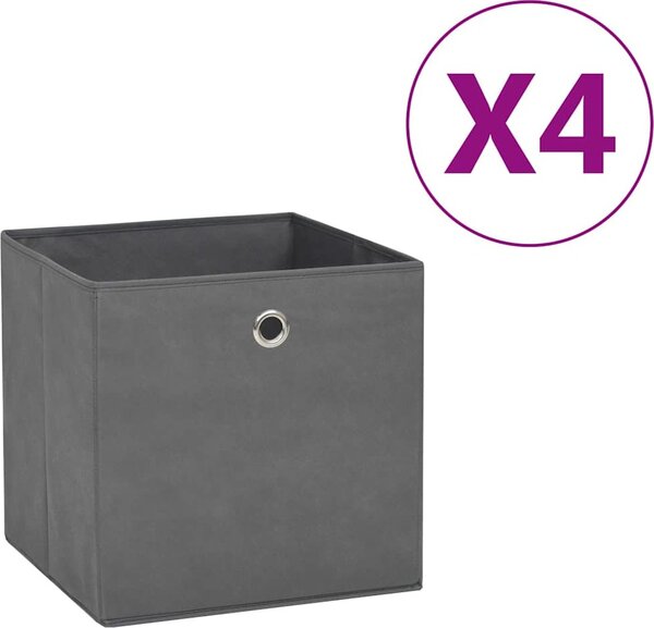 VidaXL Úložné boxy 4 ks netkaná textilie 28 x 28 x 28 cm [325188] Barva: krémová s víky