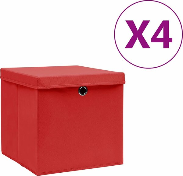 VidaXL Úložné boxy 4 ks netkaná textilie 28 x 28 x 28 cm [325188] Barva: krémová s víky