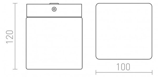 ESICA SQ stropní opálové sklo/chrom 230V LED 6W IP44 3000K - RED - DESIGN RENDL