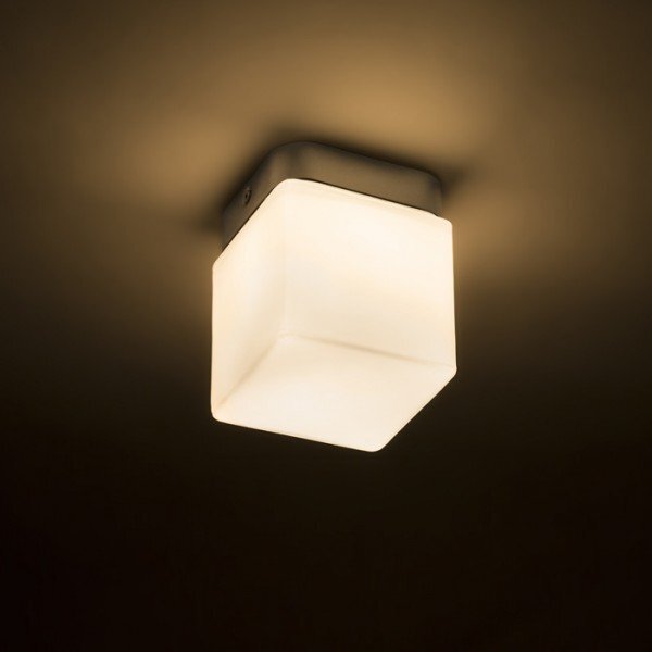 ESICA SQ stropní opálové sklo/chrom 230V LED 6W IP44 3000K - RED - DESIGN RENDL