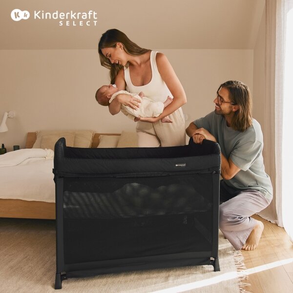 KINDERKRAFT SELECT - Cestovní postýlka MOON DREAM černá