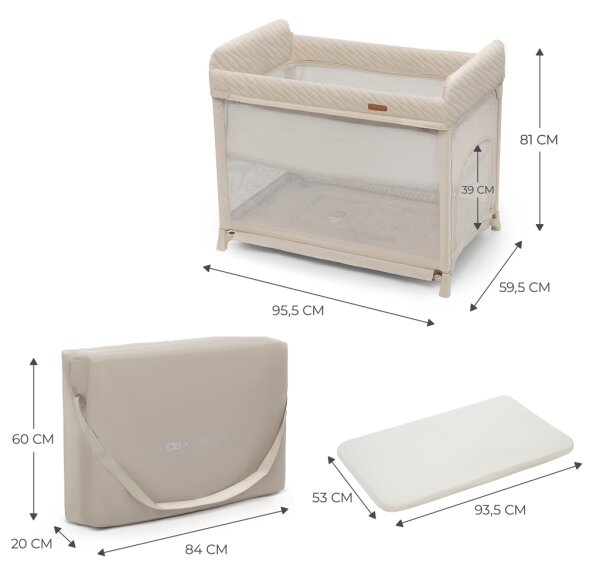 KINDERKRAFT SELECT - Cestovní postýlka MOON DREAM béžová