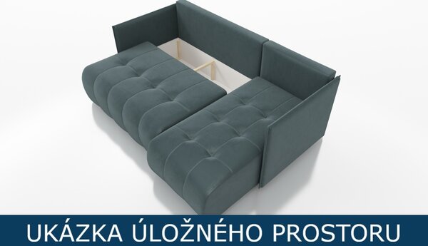 Rozkládací sedací souprava do L Nessa - černá