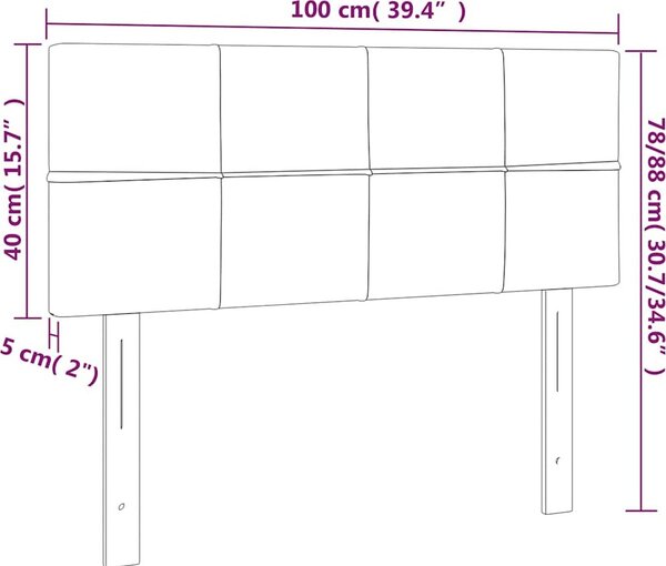 VidaXL Čela postele samet [346045] Barva: světle šedá, Velikost: 90 cm