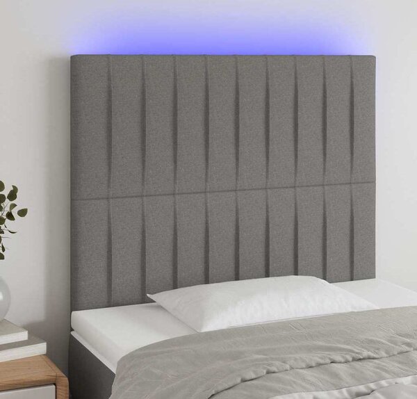 VidaXL Čelo postele s LED textil [3122653] Barva: taupe, Velikost: 180 x 5 x 78/88 cm