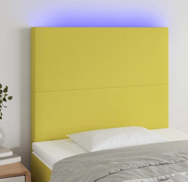 VidaXL Čelo postele s LED textil [3122141] Barva: Modrá, Velikost: 200 x 5 x 78/88 cm