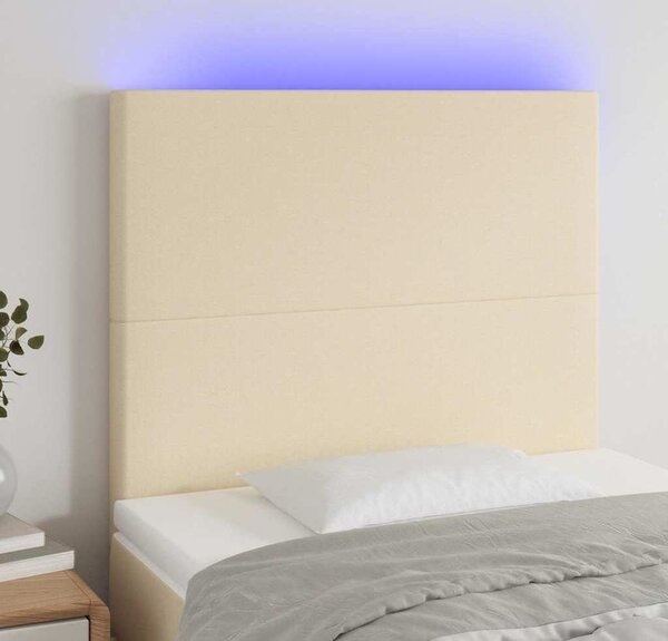 VidaXL Čelo postele s LED textil [3122141] Barva: Modrá, Velikost: 200 x 5 x 78/88 cm