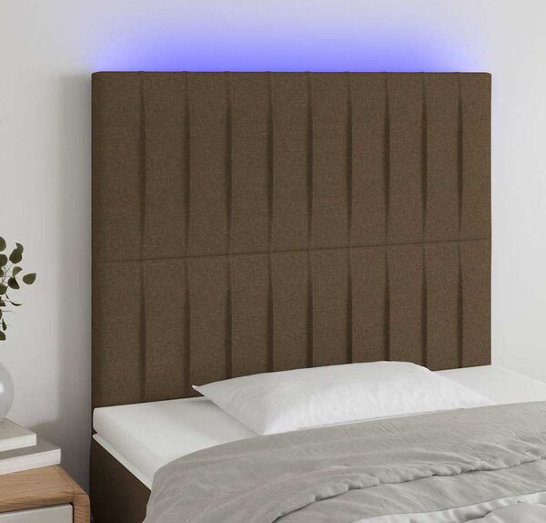 VidaXL Čelo postele s LED textil [3122653] Barva: taupe, Velikost: 180 x 5 x 78/88 cm