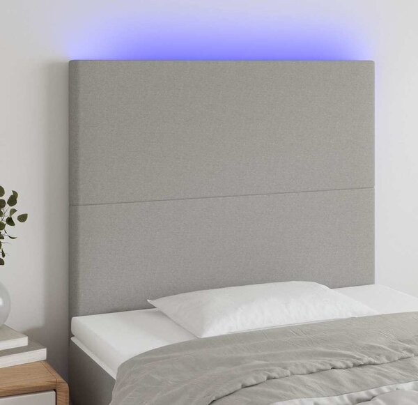 VidaXL Čelo postele s LED textil [3122141] Barva: Modrá, Velikost: 200 x 5 x 78/88 cm