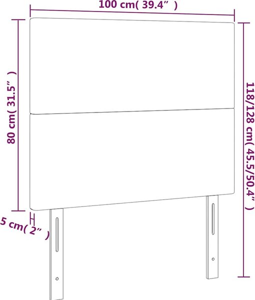 VidaXL Čelo postele s LED textil [3122141] Barva: Modrá, Velikost: 200 x 5 x 78/88 cm