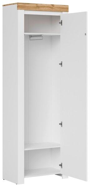 SKŘÍŇ NA ODĚV, bílá, dub wotan, 68,5/203,5/37 cm Carryhome - Skříně na oblečení