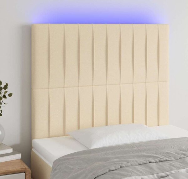 VidaXL Čelo postele s LED textil [3122653] Barva: taupe, Velikost: 180 x 5 x 78/88 cm