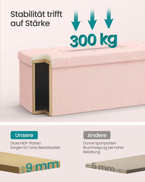Lavička s víkem LSF604R01 růžová