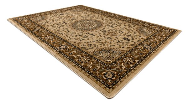 Koberec ROYAL E0177 rám / rozeta, béžový / hnědý