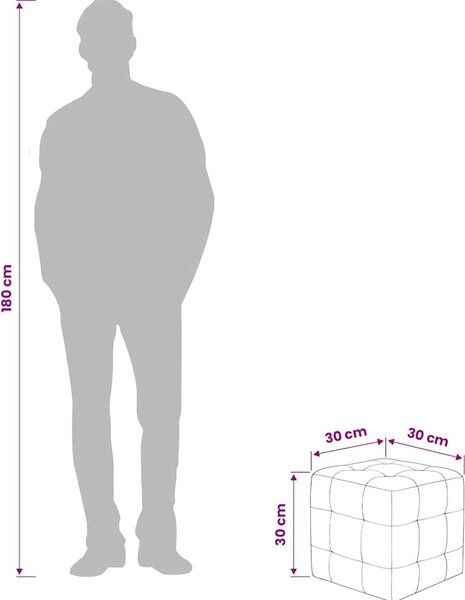VidaXL Taburety 2 ks 30 x 30 x 30 cm umělá kůže [278389] Barva: Bílá
