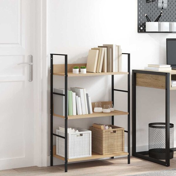 VidaXL Knihovna se 3 policemi 60x27,6x90,5 cm kompozitní dřevo [288220] Barva: Dub a bílá