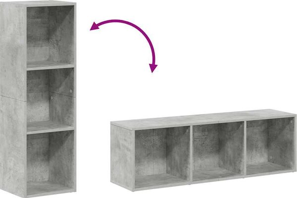 VidaXL Knihovna / TV skříňka kompozit [800139] Barva: Betonová šedá, Velikost: 66 x 30 x 98 cm