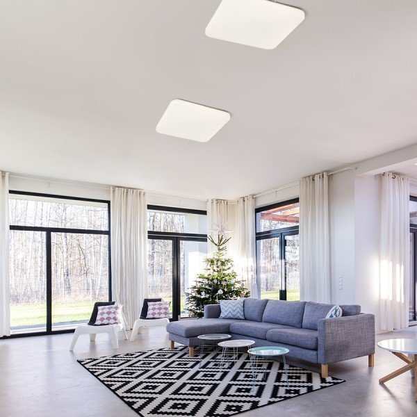 SEMPRE SQ 63 senzor stropní mléčný akryl 230V LED 76W 3000K - RED - DESIGN RENDL