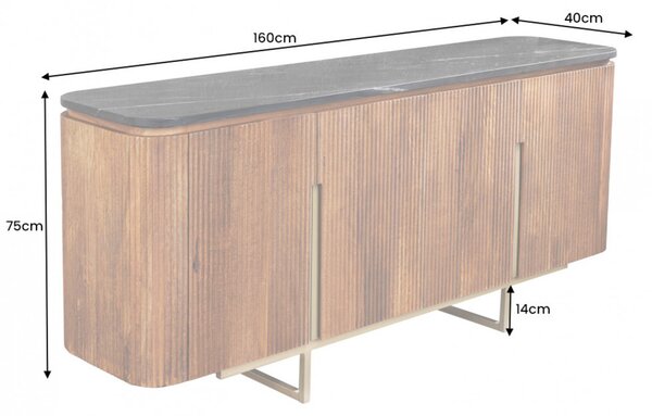 Massive home | Komoda Gatsby 160cm mramor/masiv mango 43336