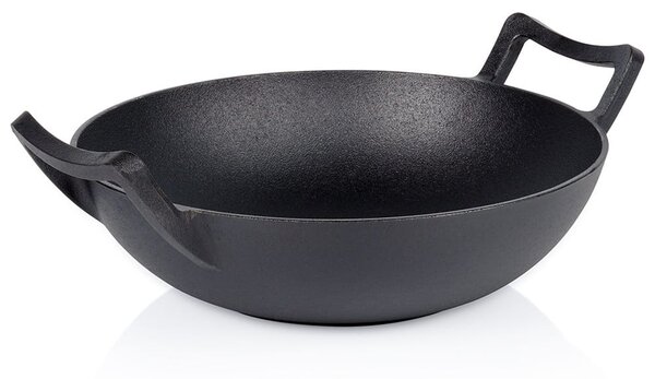 Litinová pánev Wok 32 cm VILDE Cast Line do trouby, indukce