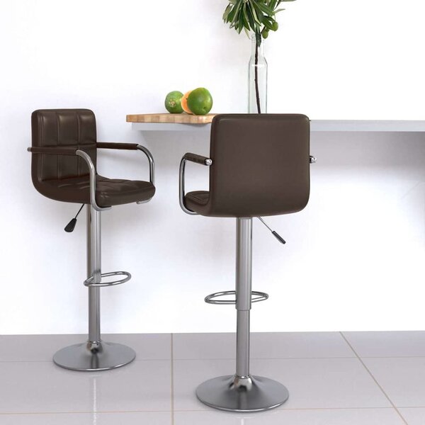 VidaXL Barové stoličky 2 ks umělá kůže, rozměry 48 x 47 x (90–111) cm [334593] Barva: Bílá