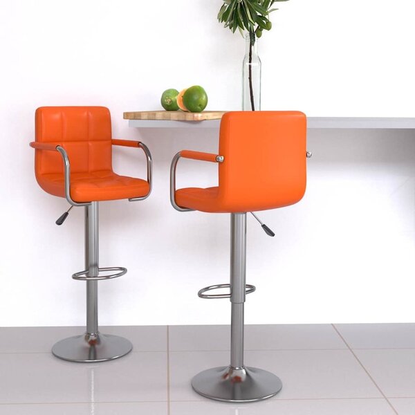 VidaXL Barové stoličky 2 ks umělá kůže, rozměry 48 x 47 x (90–111) cm [334593] Barva: Bílá