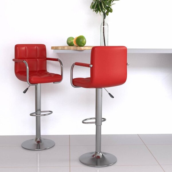 VidaXL Barové stoličky 2 ks umělá kůže, rozměry 48 x 47 x (90–111) cm [334593] Barva: Bílá