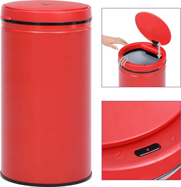VidaXL Odpadkový koš s automatickým senzorem 60l uhlíková ocel [322695] Barva: Černá