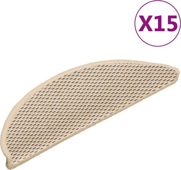 VidaXL Samolepicí nášlapy na schody vzhled 15 ks [326864] Barva: šedá a béžová, Velikost: 56 x 17 x 3 cm