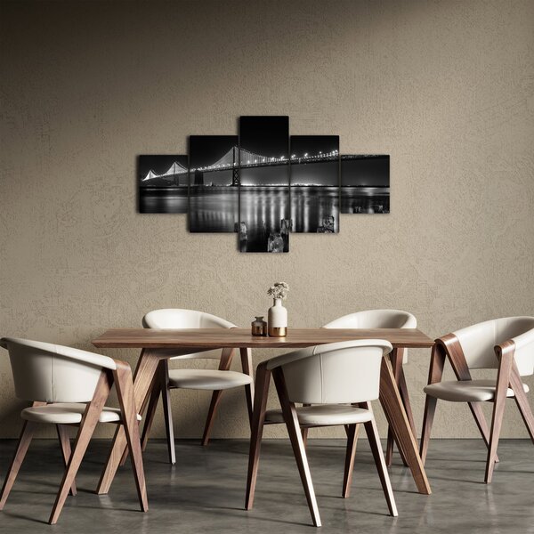 Obraz - Černobílý most (125x70 cm)